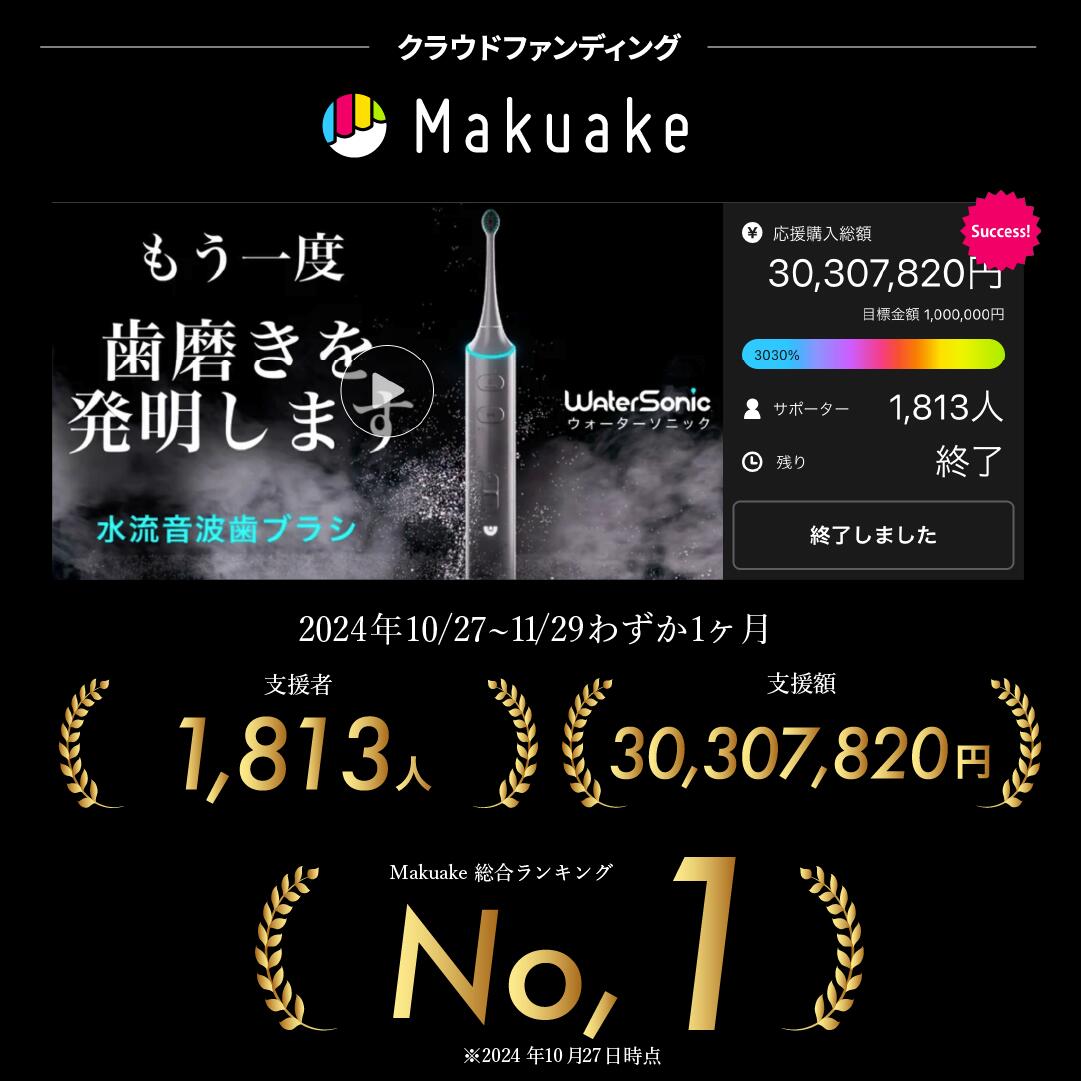 Water Sonic ] ジェット水流 音波振動 歯ブラシ ウォーターソニック