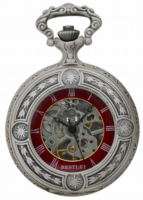 【最大2000円OFFクーポン10日(金)01:59迄】ベントレー BENTLEY 懐中時計 ウォッチ Watch BTY-4126-RD [懐中時計 シルバー＆レッド]