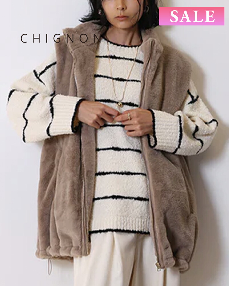 【SALE】【40%OFF】CHIGNON シニヨン フェイクファーベスト 4755-204kk