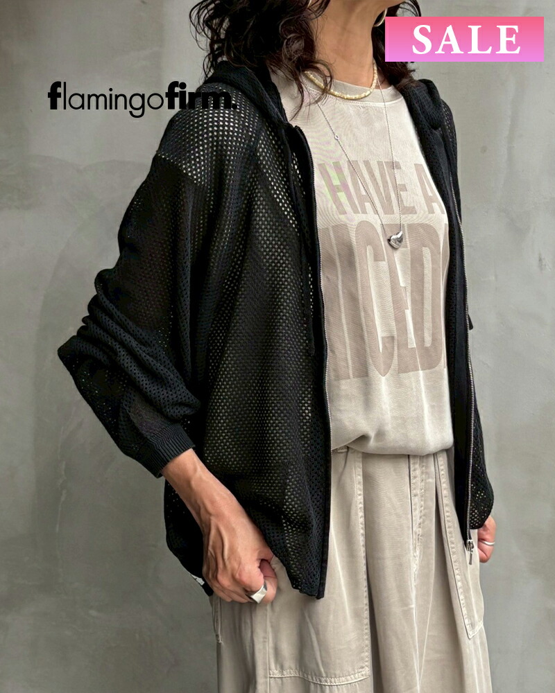 【SALE】【20%OFF】flamingo firm フラミンゴファーム メッシュZIPパーカー 520085