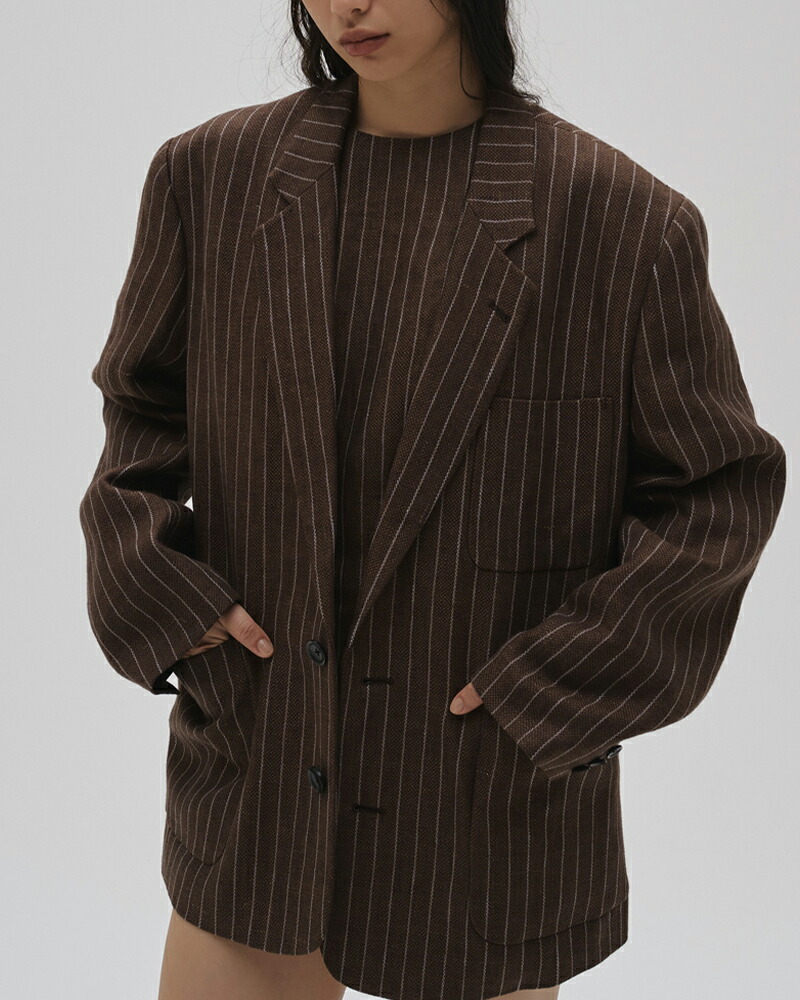 【高身長向け】【袖長め】【土日祝も発送あり】【SALE】【20%OFF】TODAYFUL トゥデイフル Boyfriend Stripe Linen Jacket ボーイフレンドストライプリネンジャケット 12610108|エリナストア