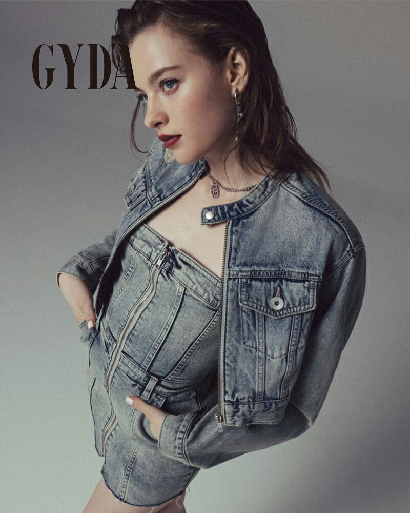 GYDA ジェイダ Symmery GYDA EMBOSSノーカラーデニムショートブルゾン 072620201401