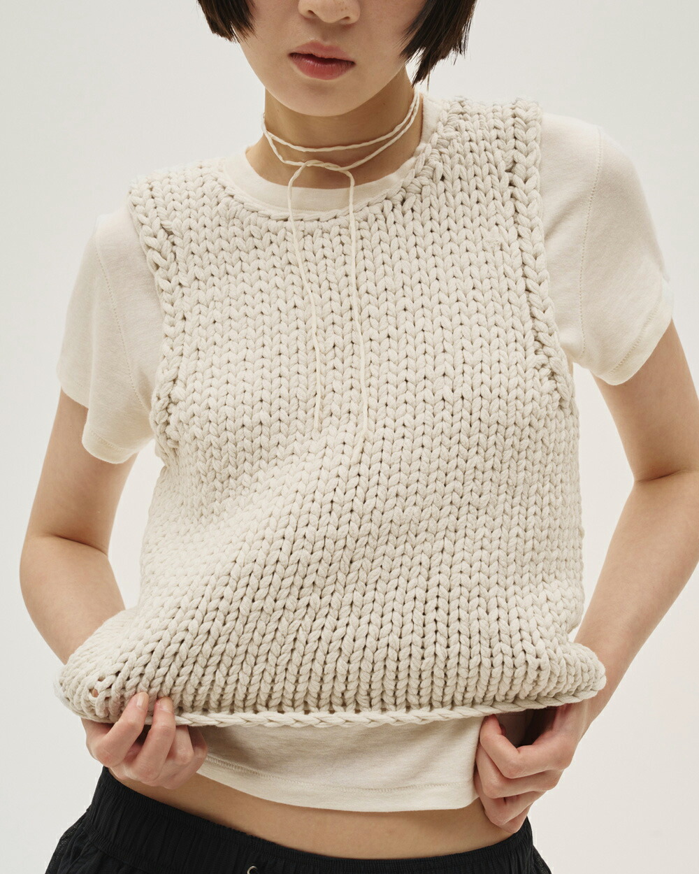 限定価格　todayful ハンドニット ベスト グレージュ TODAYFUL トゥデイフル 2024winter トップス Mix Handknit Vest