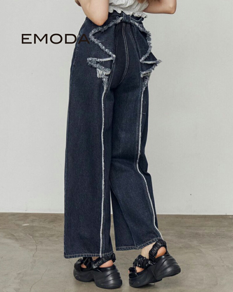 EMODA エモダ 【SNSで話頭！】バックリボンルーズジーンズ 042632471501