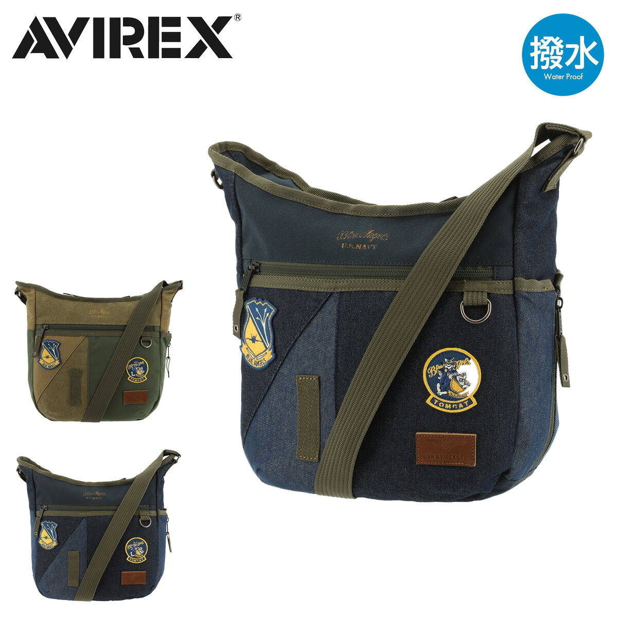 【全品10倍★4/16(木)0時迄】アヴィレックス ショルダーバッグ トップガン2 限定モデル メンズ AX1170K AVIREX EAGLE SERIES TOP GUN2 アビレックス 斜め掛け 撥水 ミリタリー ブルーエンジェルス[DL10]