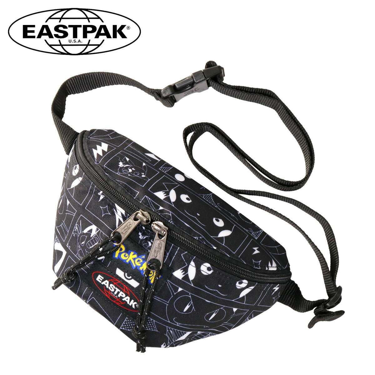 【全品10倍★4/16(木)0時迄】イーストパック ポケモン コラボ ウエストバッグ ボディバッグ EK0000742T6 EASTPAK 斜め掛け ピカチュウ キャラクター[PO10][即日発送]