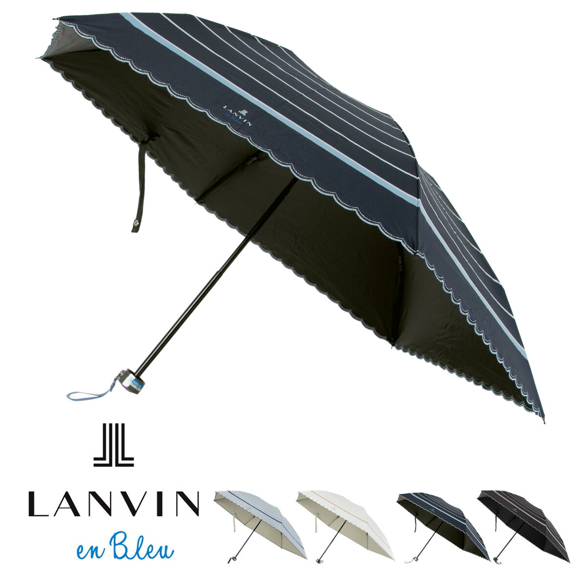 ランバンオンブルー 折りたたみ妻折傘 レディース 22 084 02 Lanvin En Blue 晴雨兼用 即日送り込む 貨物輸送無料 あした他愛も無い Pasadenasportsnow Com