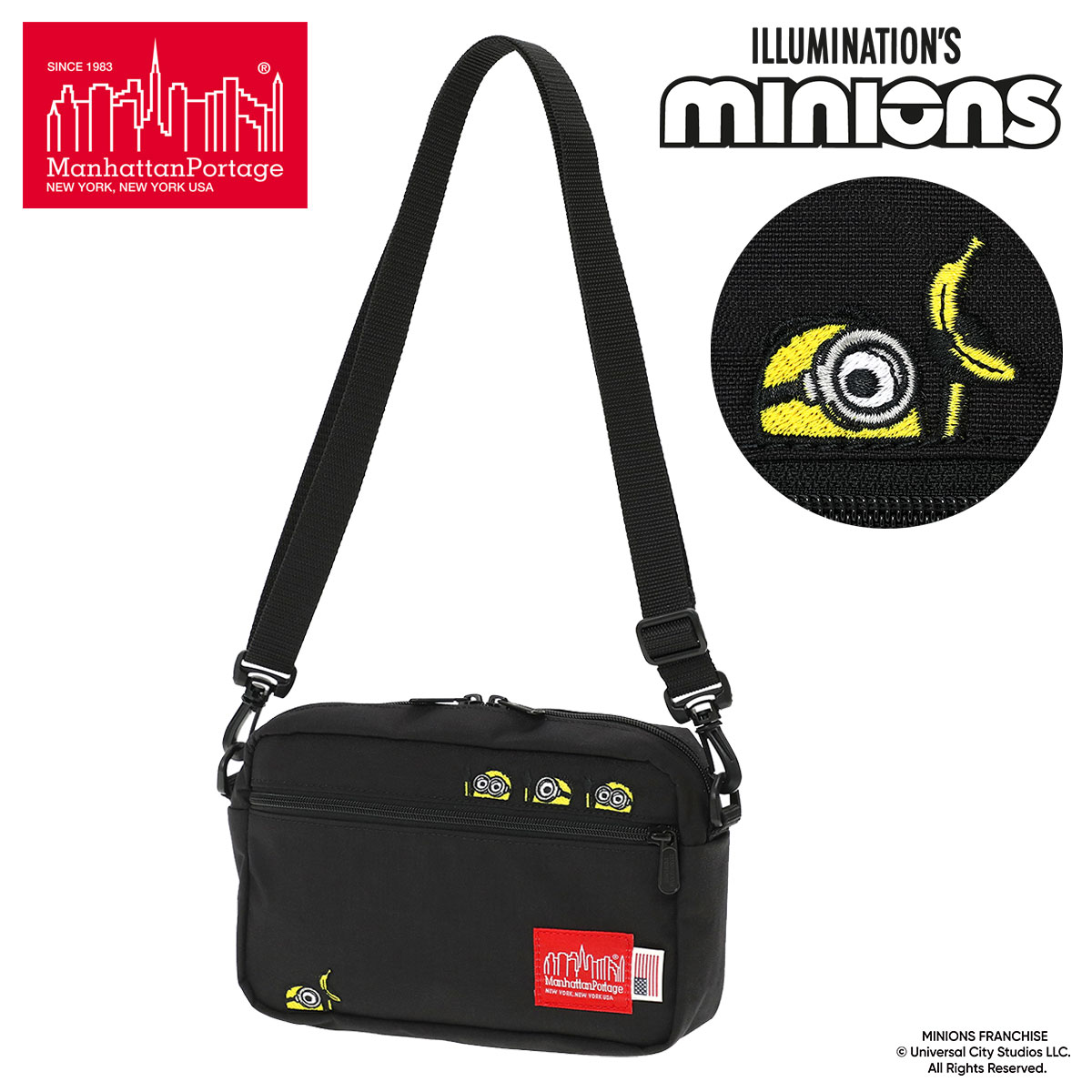 マンハッタンポーテージ ミニオン ショルダーバッグ 怪盗グルー ミニオンズ MP1404L2MNOS manhattanportage ミニショルダー メッセンジャーバッグ 斜め掛け 刺繍 キャラクター コラボ[即日発送]