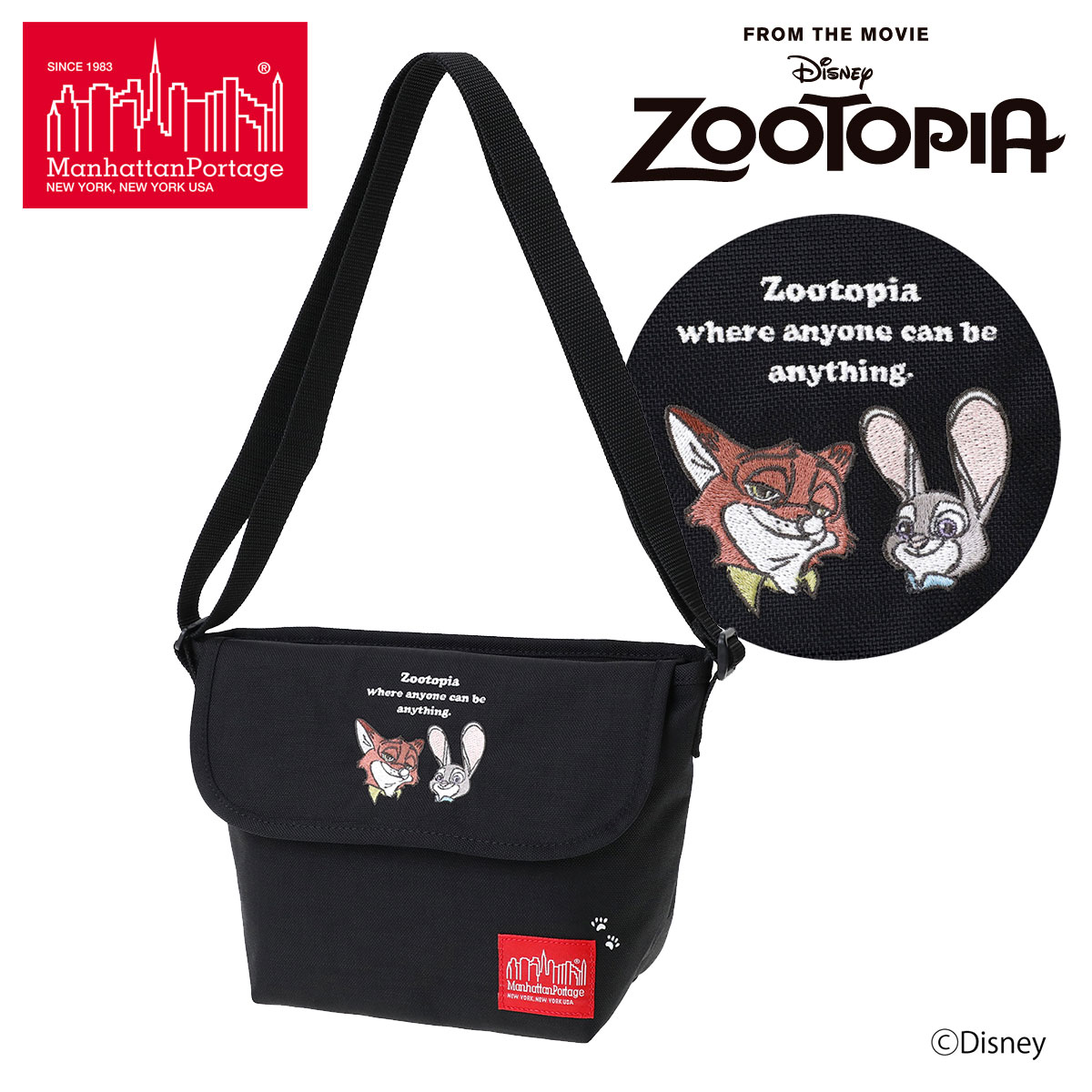 【全品10倍★3/26(木)2時迄】ズートピア マンハッタンポーテージ ショルダーバッグ メンズ レディース ZOOTOPIA MP1603BPDMGNTZTP manhattanportage ニック ジュディ 軽量 斜め掛け[即日発送]