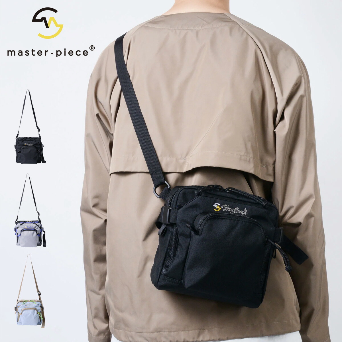 【全品10倍★7/24(金)0時～】マスターピース ショルダーバック メンズ レディース mspc 03232 Hugsack master piece 軽量 日本製 カジュアル[PO10]｜サックスバー 財布バッグ専門店