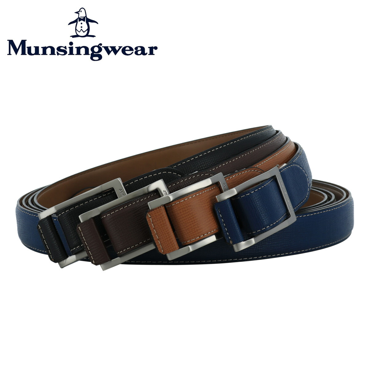 【マンシングウェア ベルト スマートバックル メンズ MU-006015 Munsingwear 牛革 本革 レザー [DL10]  サックスバー 財布バッグ専門店
