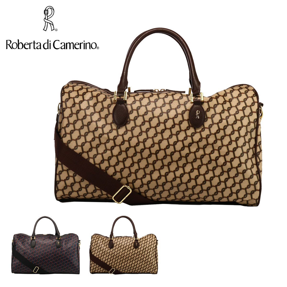 ロベルタ ディ カメリーノ ボストンバッグ 2WAY ショルダーバッグ レディース RBT970 Roberta di Camerino モノグラム 旅行 出張 大容量[即日発送]｜サックスバー 財布バッグ専門店