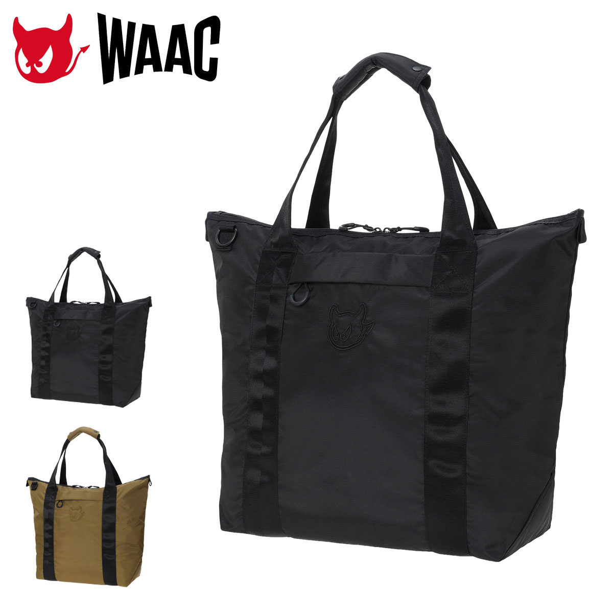 WAAC ワック ゴルフ トートバッグ レディース UNISEX Packable サブバッグ パッカブル仕様 ショルダーストラップ ポーチ袋付 コンパクト収納 072262820[PO10]｜サックスバー 財布バッグ専門店