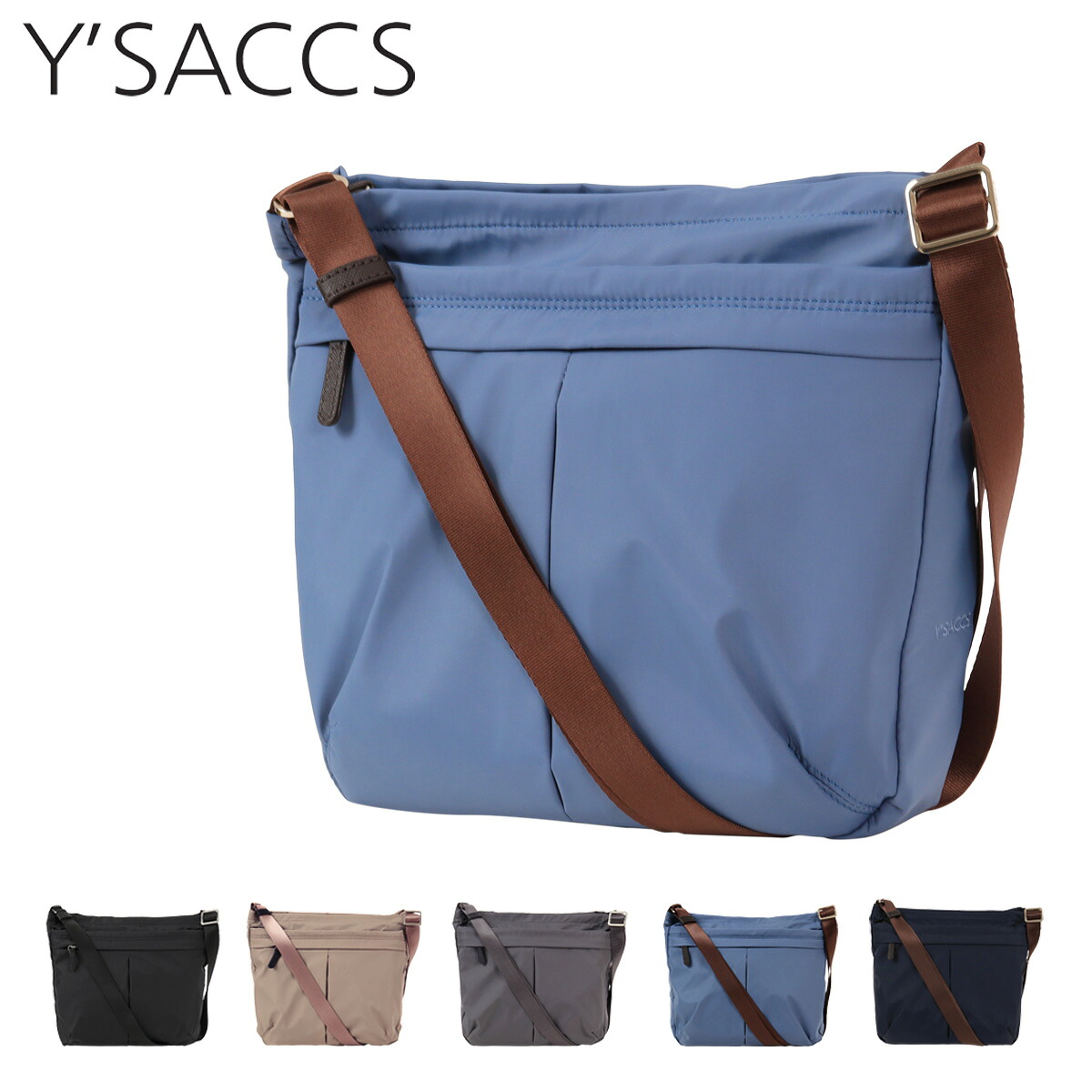 【全品10倍★3/26(木)2時迄】イザック ショルダーバッグ 縦型 タフタ Y62-01-03 Y'SACCS 軽量 肩掛け 斜め掛け レザー レディース メンズ[即日発送]