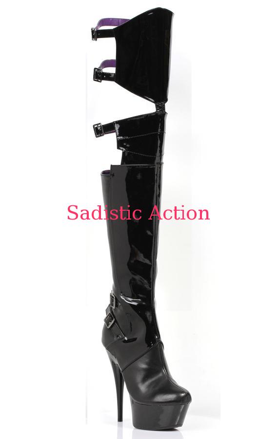 【即納】Ellie Shose 6\" Pointed Stiletto Heel Thigh High Stretch Boots. 【Ellie Shoes(ブーツ、サンダル、シューズ)】【ELL-BO-609-FELICIA】