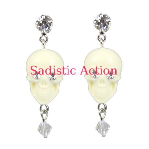【即納】TARINA TARANTINO LUCITE SKULL DROP PIERCE IV 【TARINA TARANTINO】【TAR-PI-E06CL1-IV】