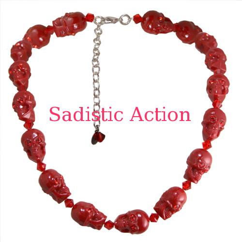 【即納】TARINA TARANTINO LUCITE SKULL AND CRYSTAL NECKLACE RED 【TARINA TARANTINO】【TAR-NC-N04CL11-RE】