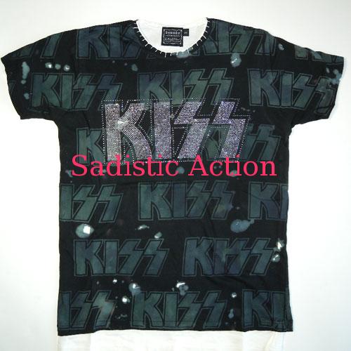 【即納】iconic cuture×Sadistic Action KISS Men'sT B/C 【iconic couture】【ICO-TP-KISS-BK/CL-M】