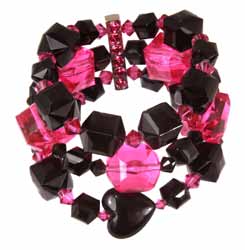 【即納】TARINA TARANTINO TRIPLE-ROW LUCITE AND CRYSTAL CUFF BRACELET 【TARINA TARANTINO】【TAR-BR-B03S10-BK/FU】