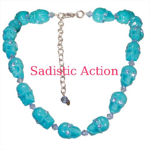 【即納】TARINA TARANTINO LUCITE SKULL AND CRYSTAL NECKLACE TUR 【TARINA TARANTINO】【TAR-NC-N04CL11-TUR】