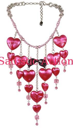 【即納】TARINA TARANTINO LUCITE PUFF HEART WATERFALL NECKLACE 【TARINA TARANTINO】【TAR-NC-N03S10-FU】｜Sadistic Action