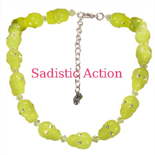 【即納】TARINA TARANTINO LUCITE SKULL AND CRYSTAL NECKLACE LIME 【TARINA TARANTINO】【TAR-NC-N04CL11-LIME】