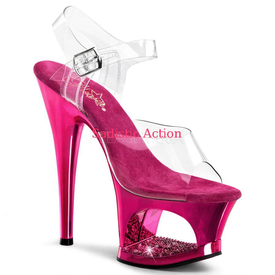 【即納】PLEASER Ankle Strap Sandal Featuring RS Detail In the PF 【Pleaser　(ブーツ、サンダル、シューズ）】【PL-SAN-MOON-708DMCH-FU】
