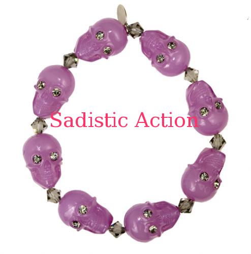 【即納】TARINA TARANTINO LUCITE SKULL BEAD BRACELET PU 【TARINA TARANTINO】【TAR-BR-B10FH6-PU】｜Sadistic Action