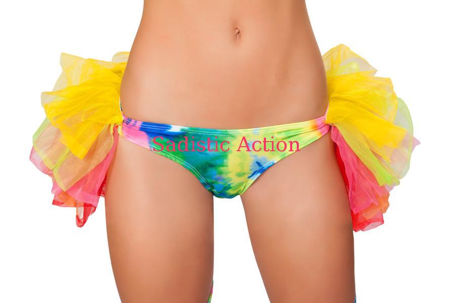 【即納】ROMA Shorts with Attached Half Petticoat 【ROMA　（ダンスウェア、衣装、コスチューム、小物）】【ボトム・スカート】【アンダーショーツ・フリルショーツ】【RM-DW-SH3254-TIE/RAIN】