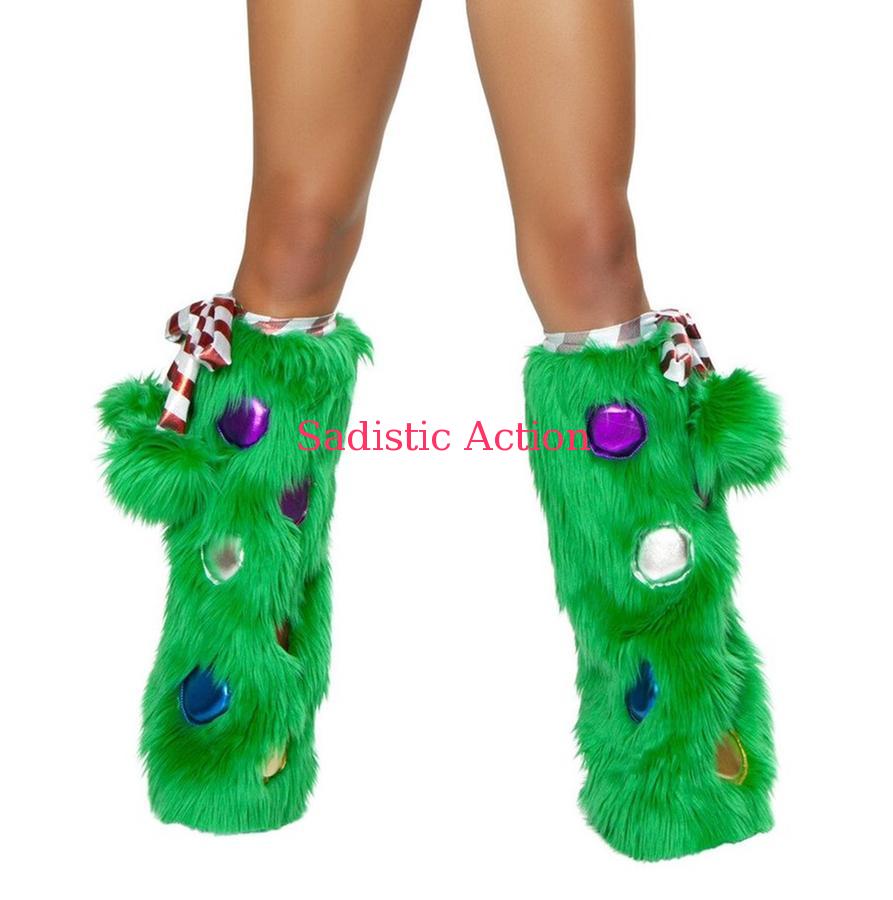 【即納】J Valentine Christmas Tree Pom Pom Legwarmers 【コスチュームアクセサリー】【クリスマスコスチューム】【J Valentine(ダンスウェア、衣装、コスチューム、小物)】【レッグウォーマー】【JV-CR-1035】