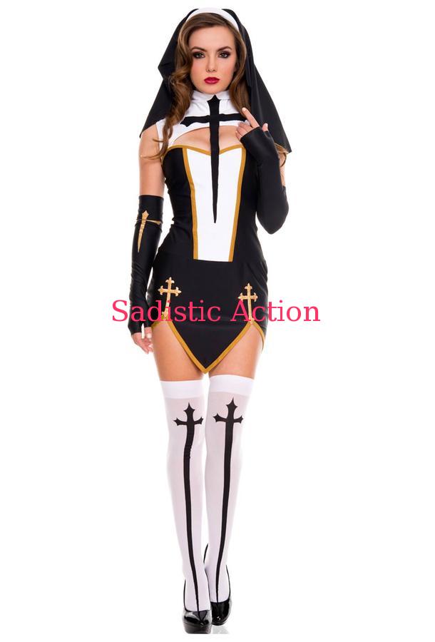 【即納】MUSIC LEGS Bad Habit Nun 【ハロウィンコスチューム】【MUSIC LEGS　（ストッキング、ランジェリー、コスチューム）】【MU-CO-70259】