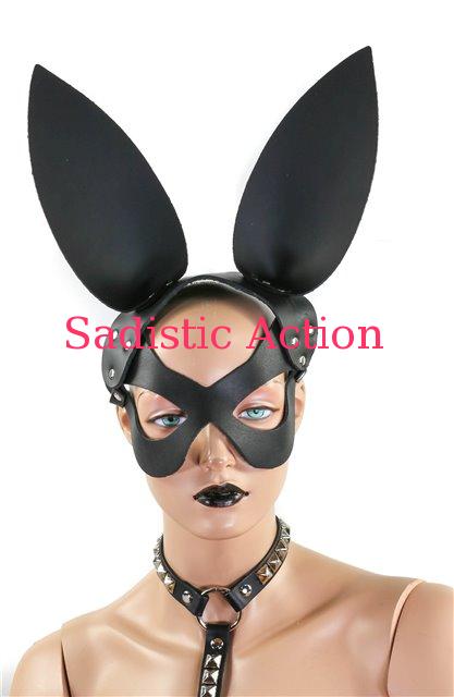 【即納】FUNK PLUS LEATHER BUNNY FACE MASK 【コスチュームアクセサリー】【マスク、仮面、ヘッドピース】【FUNK PLUS(レザーアクセサリー、レザーマスク、ハーネス、ポリスハット等)】【FP-XM105-BK】|Sadistic Action