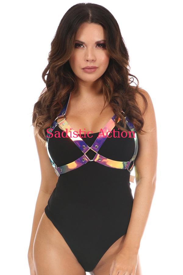 【即納】Daisy Corsets Rainbow Holo Bra Harness 【コスチュームアクセサリー】【Daisy Corsets (コルセット、コスチューム、ランジェリー、衣装）】【ベルト・ハーネス】【DC-ACC-HAR-167】｜Sadistic Action