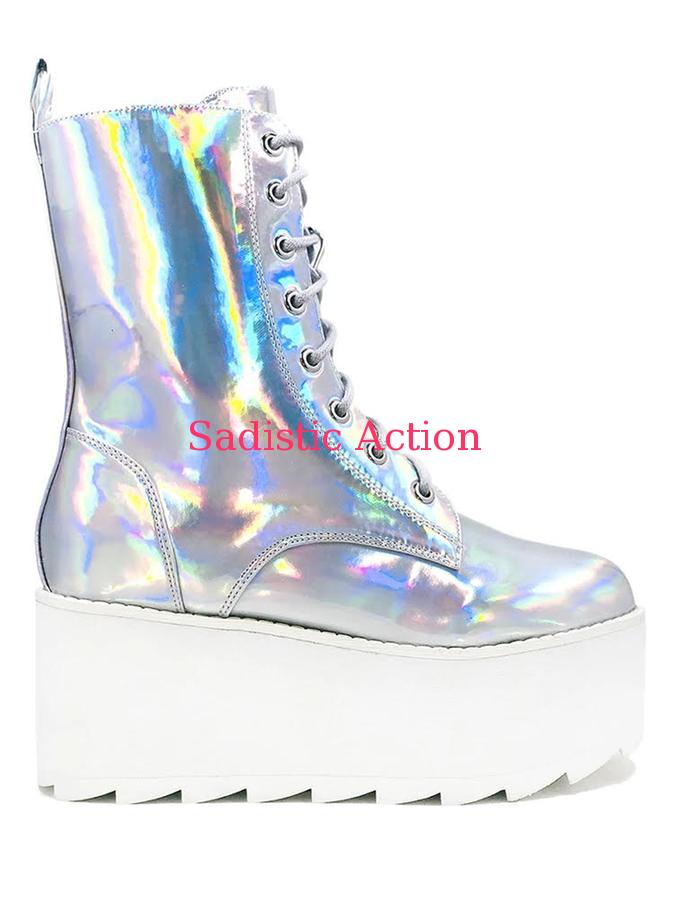 【即納】Y.R.U BLOQ HOLOGRAM FESTIVAL BOOTS 【ブーツ】【Y.R.U（シューズ、ブーツ、スニーカー）】【YRU-BLOQ - HOLOGRAM】