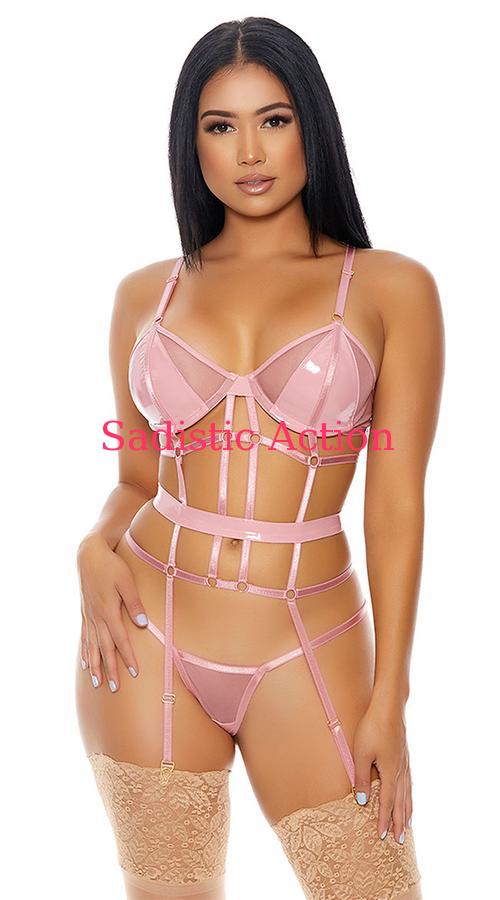 【即納】Forplay Double Strapped Bustier Set 【Forplay (ダンスウェア、衣装、コスチューム、小物)】【ランジェリーセットアップ】【フェティッシュ・ボンテージ】【ダンスウェアセット】【FOR-LIN-771211-PI】|Sadistic Action