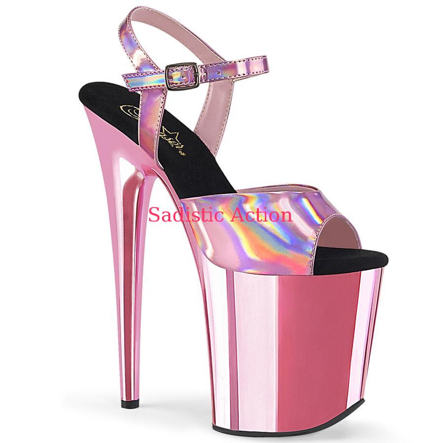 【即納】Pleaser Ankle Strap Sandal w/ Chrome Plated Platform  【Pleaser (ブーツ、サンダル、シューズ）】【サンダル】【PL-SAN-FLAM809HG/BPHG/BPCH】