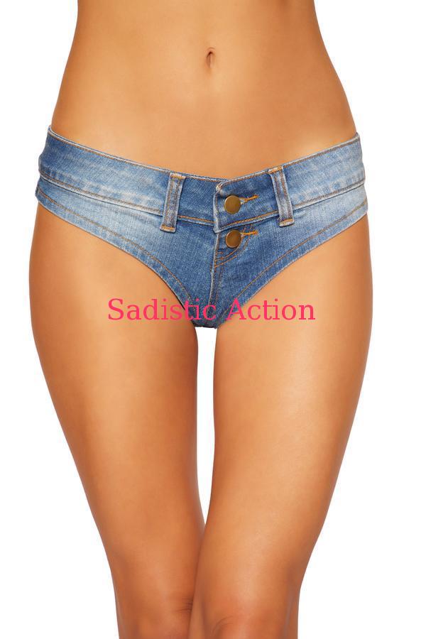【即納】ROMA Denim Jean Shorts with Belt Loop and Button Front Detail 【ROMA　（ダンスウェア、衣装、コスチューム、小物）】【ボトム・スカート】【RM-DW-3773】