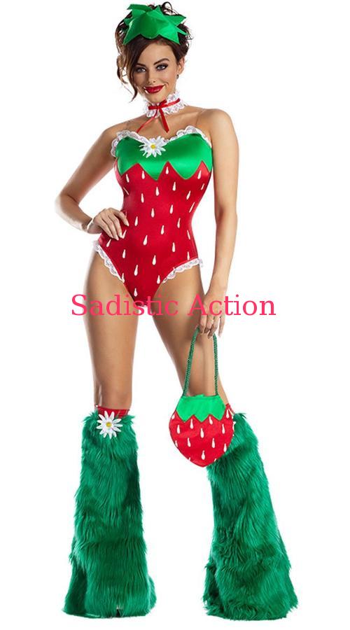 【即納】PARTY KING Women's Sassy Strawberry Costume 【ハロウィンコスチューム】【PARTY KING（コスチューム、コスチュームアクセサリー、衣装）】【PK-CO-PK2130】｜Sadistic Action