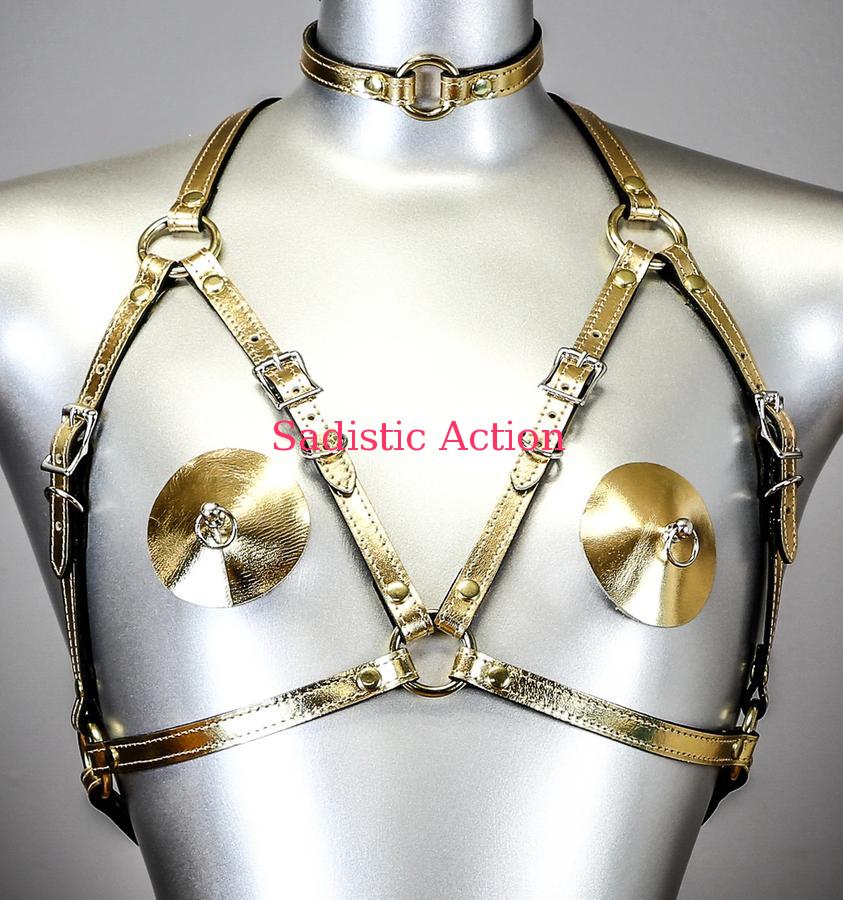 【即納】FUNK PLUS BRA HARNESS ASSORTED PATENT 【フェティッシュ・ボンテージ】【ベルト・ハーネス】【FUNK PLUS(レザーアクセサリー、レザーマスク、ハーネス、ポリスハット等)】【FP-XH101P-GL】|Sadistic Action