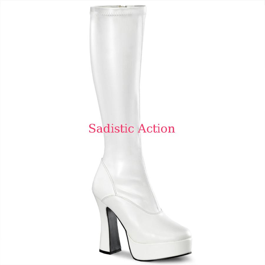 【即納】Pleaser Platform Knee Boot、 Full Inner Side Zipper 【Pleaser (ブーツ、サンダル、シューズ）】【コスチュームアクセサリー】【ブーツ】【PL-BO-ELE2000Z/W/PU】