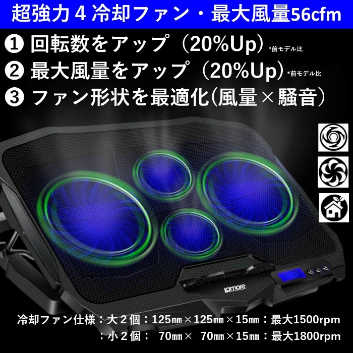 楽天市場 冷却パッド 楽天1位 超静音 売れてます ノートpc クーラー 冷却ファン パソコン冷却台 ノートパソコン 冷却台 スタンド 冷却スタンド クーラーファン パソコン冷却台 Ipad 冷却 熱対策 4冷却ファン 2口 Usbポート Ps3 17インチ 在宅ワーク グッズ 5段階角度