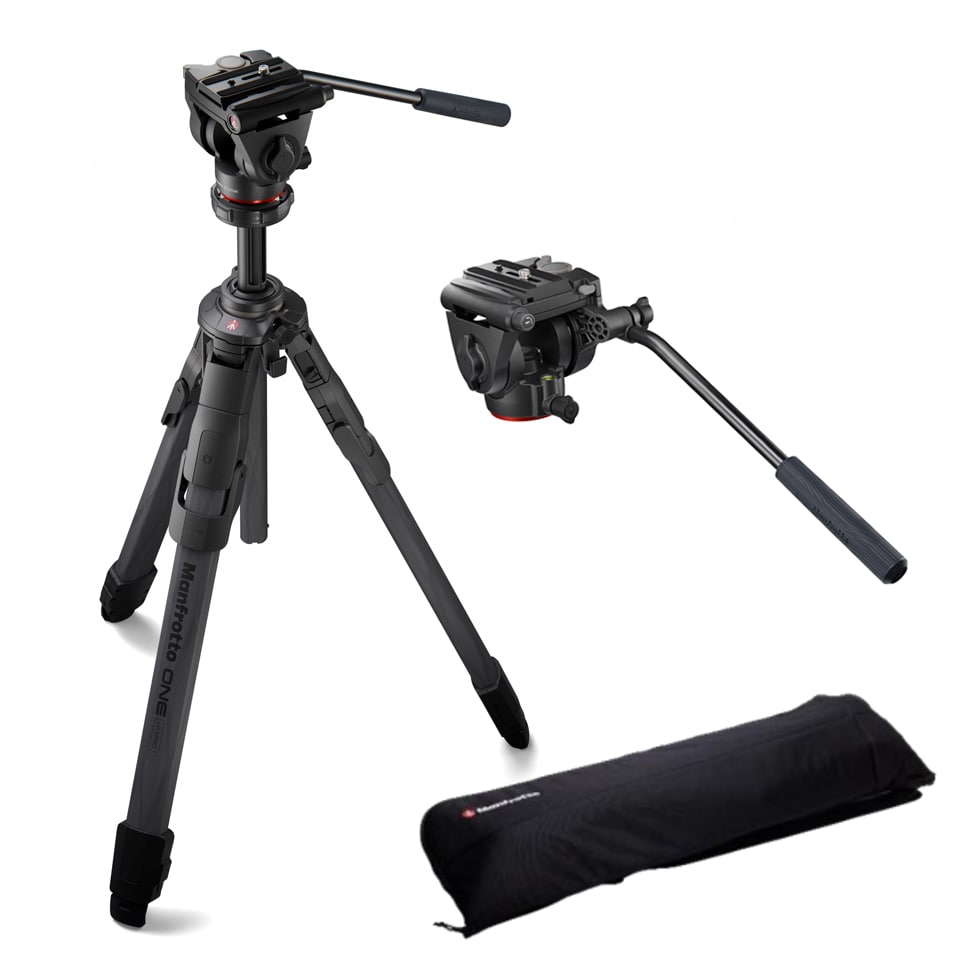 マンフロット（Manfrotto）ONE 炭素 三脚架 500X フルード雲台一揃いの道具 MKONEC-500X