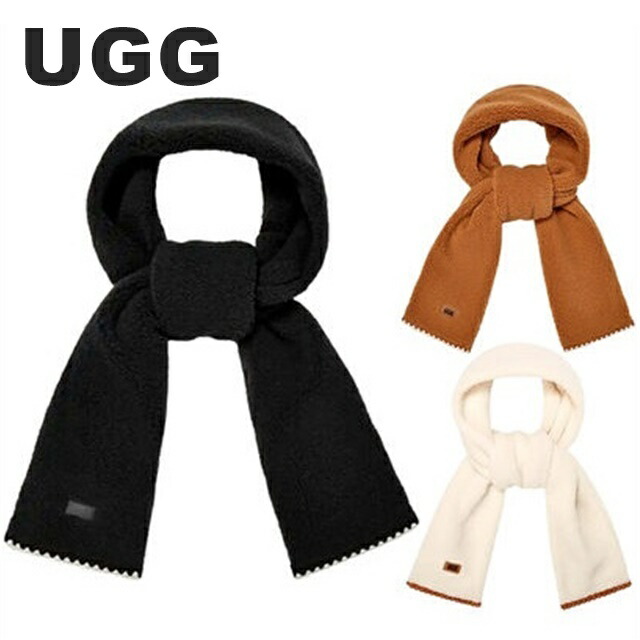UGG アグ フラッフ スカロップド スカーフ マフラー ロゴ レディース 厚手 もこもこ UGG小物 ニット レディース レディース ペア プレゼント クリスマス ギフト 誕生日 女性