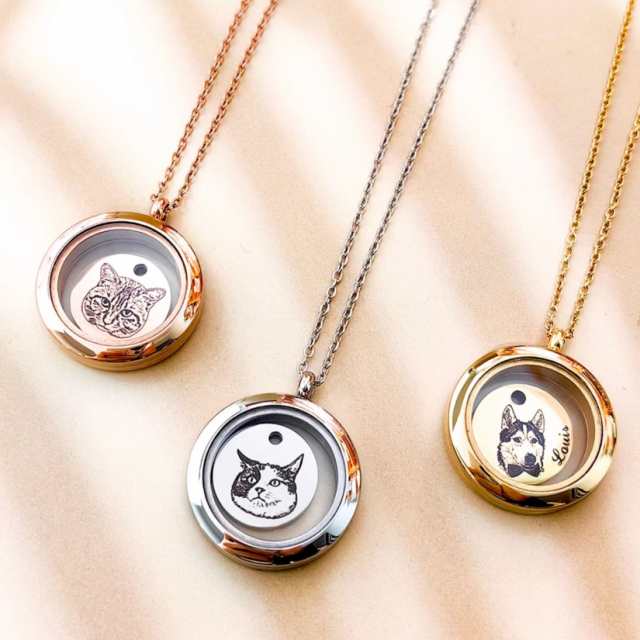楽天市場】名入れ可 写真入り ネックレス オーダーメイド ペット 毛 骨