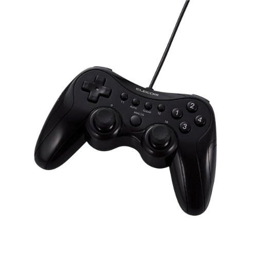 【中古】【2009年ひな形】ELECOM 力くらべパッド USB繋ぎ合わせる アナログ突っ支い棒積み上げる 振りまわす/連射 12名取り草黒いこと JC-U2912FBK