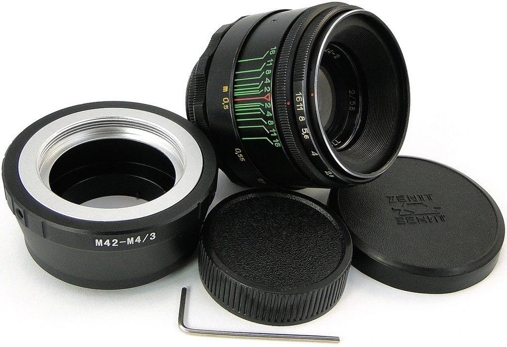 【中古】HELIOS 44-2 58粍 F2 Russian Lens + Adapter Micro 4/3 MFT Mount Olympus PEN OM-D E M1 M5 MARK II M10