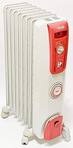 【中古】DeLonghiデロンギ 1200W油絵の具暖房器 H770812EFS-R 8枚サーマルカットフィン 3-8畳 タイマー付き添い人