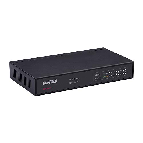 【中古】BUFFALO Giga対応 金属筺体 電源内蔵 8ポート ブラック スイッチングハブ 日本メーカー LSW5-GT-8NS/BK