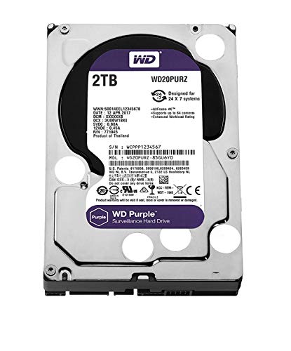 【中古】WD HDD 内蔵固定ディスク 3.5in 2結核症 WD Purple 監督すること写真機用 WD20PURX IntelliPower 3年