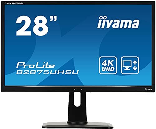 【中古】iiyama 4K モニター ディスプレイ B2875UHSU-B1 (28インチ/1ms/TN非光沢/DisplayPort,HDMI,D-sub,DVI-D/昇降/3年)